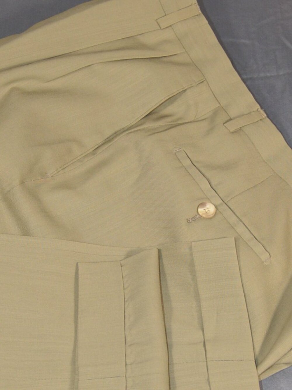 Pronto Uomo Dress Trousers -- 100% Worsted Wool -- Olive Sage 38x31.5